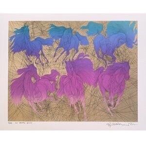 Six Chevaux by Guillaume Azoulay Numbered Limited Edition print on paper